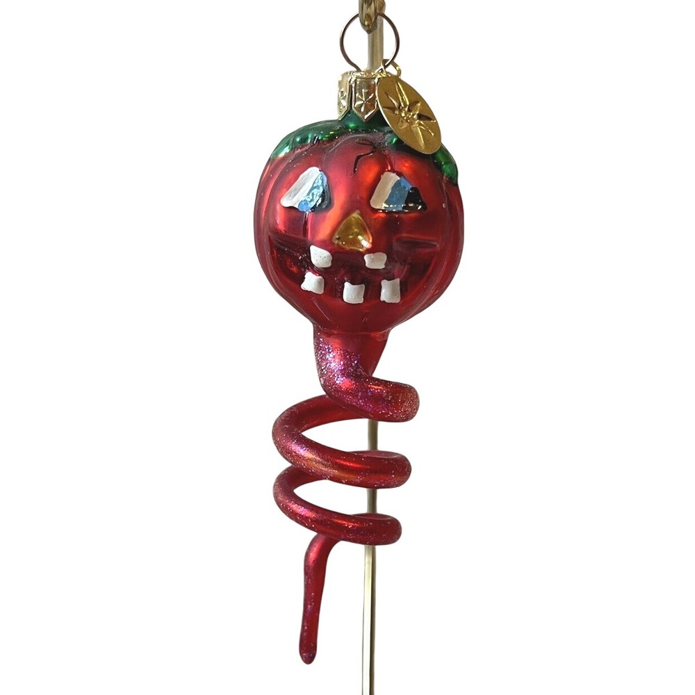 Radko Spirit Jumpin Swirl Pumpkin Twist‎ JOL Halloween Ornament Jack O Lantern